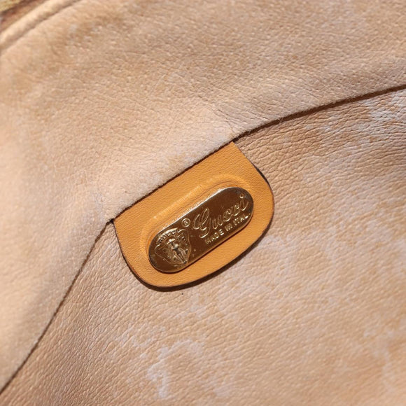 GUCCI Micro GG Supreme Shoulder Bag PVC Beige Gold Auth BA9394