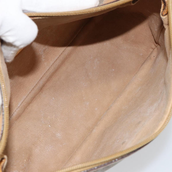 GUCCI Micro GG Supreme Shoulder Bag PVC Beige Gold Auth BA9394