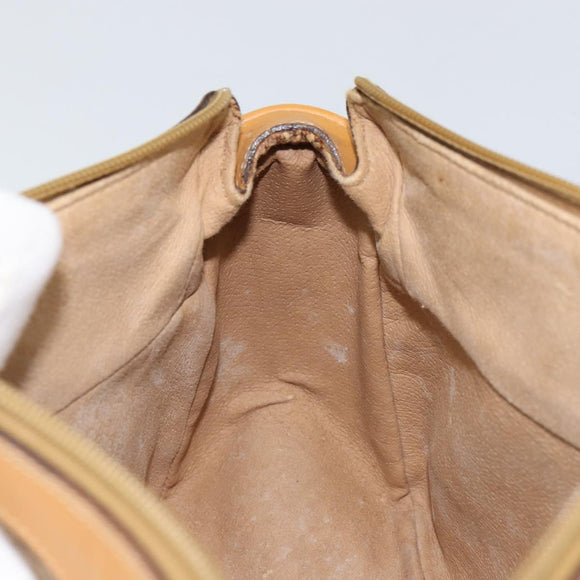 GUCCI Micro GG Supreme Shoulder Bag PVC Beige Gold Auth BA9394