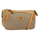 GUCCI Micro GG Supreme Shoulder Bag PVC Beige Gold Auth BA9394-1