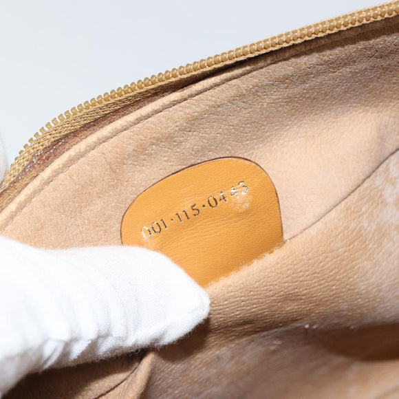 GUCCI Micro GG Supreme Shoulder Bag PVC Beige Gold Auth BA9394