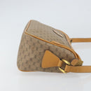 GUCCI Micro GG Supreme Shoulder Bag PVC Beige Gold Auth BA9394-3
