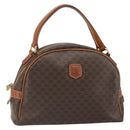 CELINE Macadam Canvas Hand Bag PVC Leather Brown Gold Auth BA9395-1