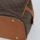 CELINE Macadam Canvas Hand Bag PVC Leather Brown Gold Auth BA9395-10