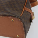 CELINE Macadam Canvas Hand Bag PVC Leather Brown Gold Auth BA9395-12