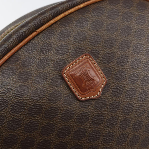 CELINE Macadam Canvas Hand Bag PVC Leather Brown Gold Auth BA9395