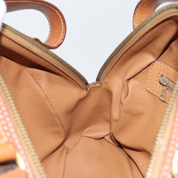 CELINE Macadam Canvas Hand Bag PVC Leather Brown Gold Auth BA9395