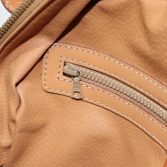 CELINE Macadam Canvas Hand Bag PVC Leather Brown Gold Auth BA9395