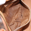 CELINE Macadam Canvas Hand Bag PVC Leather Brown Gold Auth BA9395-21