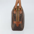 CELINE Macadam Canvas Hand Bag PVC Leather Brown Gold Auth BA9395-4