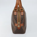 CELINE Macadam Canvas Hand Bag PVC Leather Brown Gold Auth BA9395-5