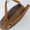 CELINE Macadam Canvas Hand Bag PVC Leather Brown Gold Auth BA9395-6