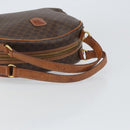 CELINE Macadam Canvas Hand Bag PVC Leather Brown Gold Auth BA9395-7