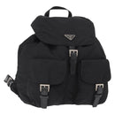 PRADA Backpack Nylon Black Silver Auth BA9398-1