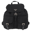 PRADA Backpack Nylon Black Silver Auth BA9398-13