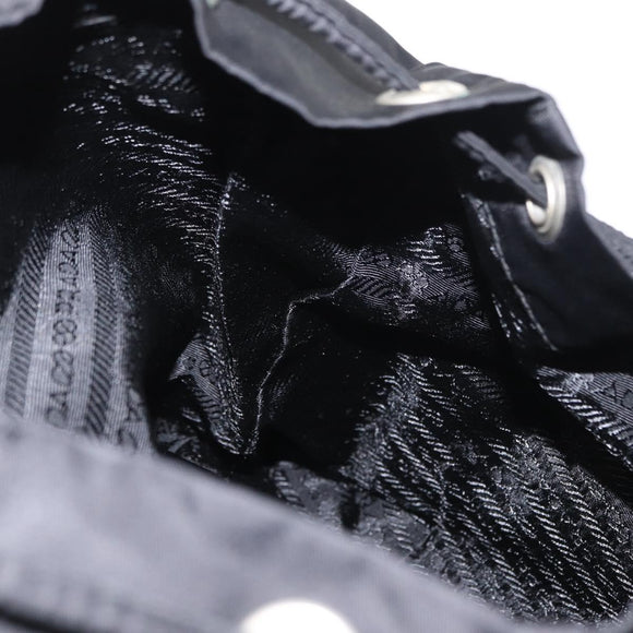 PRADA Backpack Nylon Black Silver Auth BA9398