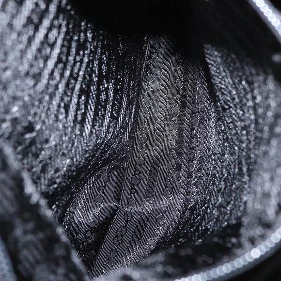 PRADA Backpack Nylon Black Silver Auth BA9398