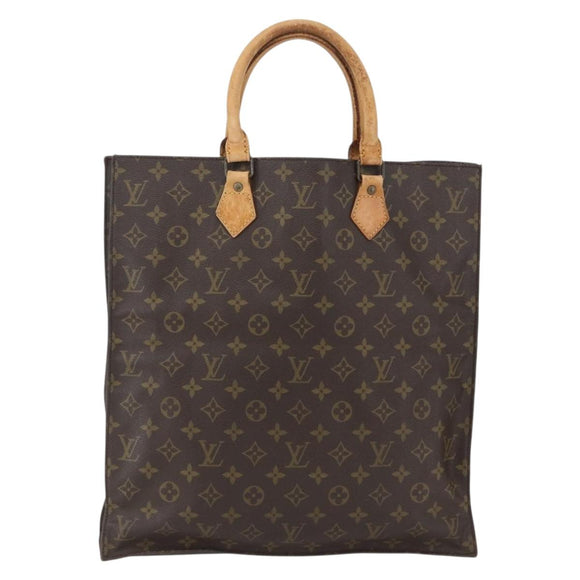 LOUIS VUITTON Monogram Sac Plat Hand Bag M51140 LV Auth BA9399