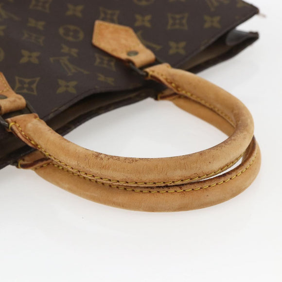 LOUIS VUITTON Monogram Sac Plat Hand Bag M51140 LV Auth BA9399