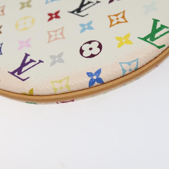 LOUIS VUITTON Monogram Multicolor Pochette GM Pouch White M60027 Auth BA939SAM