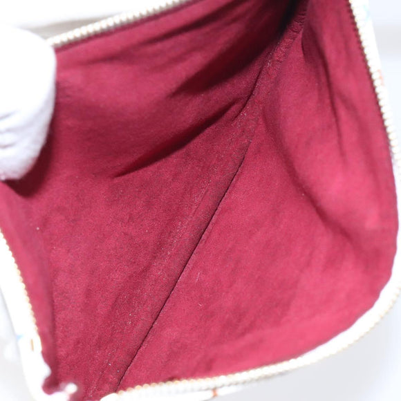 LOUIS VUITTON Monogram Multicolor Pochette GM Pouch White M60027 Auth BA939SAM