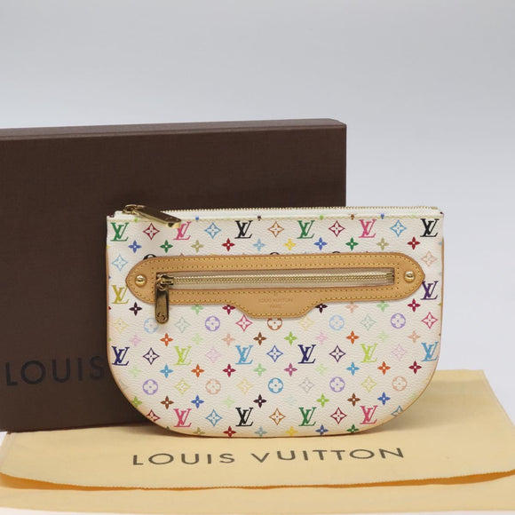 LOUIS VUITTON Monogram Multicolor Pochette GM Pouch White M60027 Auth BA939SAM