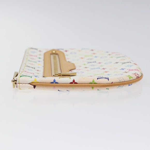 LOUIS VUITTON Monogram Multicolor Pochette GM Pouch White M60027 Auth BA939SAM