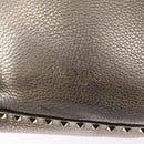 VALENTINO Rock Studs Backpack Leather Silver Gold Auth BA9400-19