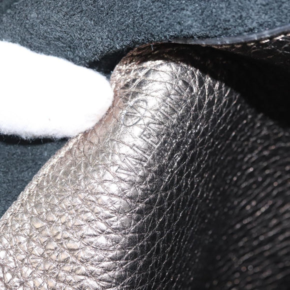 VALENTINO Rock Studs Backpack Leather Silver Gold Auth BA9400