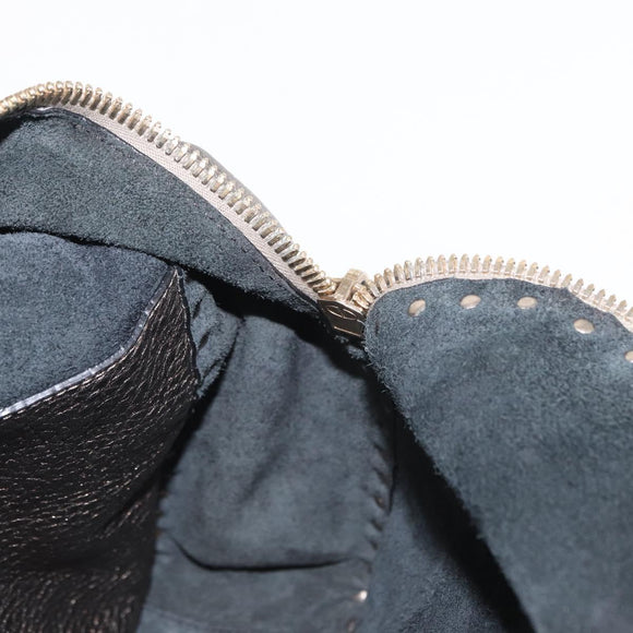 VALENTINO Rock Studs Backpack Leather Silver Gold Auth BA9400