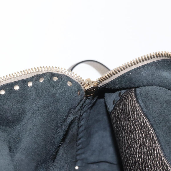 VALENTINO Rock Studs Backpack Leather Silver Gold Auth BA9400