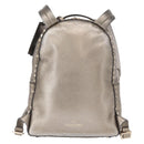 VALENTINO Rock Studs Backpack Leather Silver Gold Auth BA9400-3