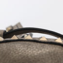 VALENTINO Rock Studs Backpack Leather Silver Gold Auth BA9400-8