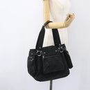 Salvatore Ferragamo Gancini Tote Bag Nylon Black Silver Auth BA9401-21