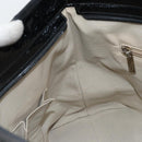 Salvatore Ferragamo Gancini Tote Bag Enamel Black Silver Auth BA9402-20