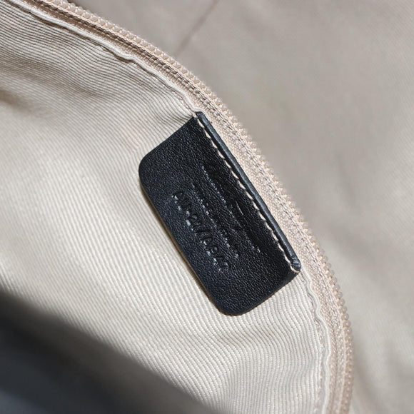 Salvatore Ferragamo Gancini Tote Bag Enamel Black Silver Auth BA9402