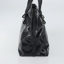Salvatore Ferragamo Gancini Tote Bag Enamel Black Silver Auth BA9402-3