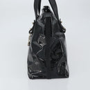 Salvatore Ferragamo Gancini Tote Bag Enamel Black Silver Auth BA9402-4