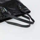 Salvatore Ferragamo Gancini Tote Bag Enamel Black Silver Auth BA9402-7