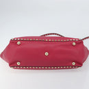 VALENTINO Rock studs Tote Bag Leather 2way Pink Gold Auth BA9403-5