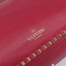 VALENTINO Rock studs Tote Bag Leather 2way Pink Gold Auth BA9403-17