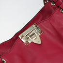 VALENTINO Rock studs Tote Bag Leather 2way Pink Gold Auth BA9403-18
