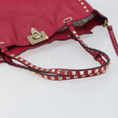 VALENTINO Rock studs Tote Bag Leather 2way Pink Gold Auth BA9403-7