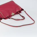 VALENTINO Rock studs Tote Bag Leather 2way Pink Gold Auth BA9403-9