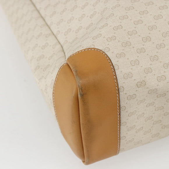 GUCCI Micro GG Supreme Tote Bag PVC Leather Beige Gold 002 115 0135 Auth BA9404