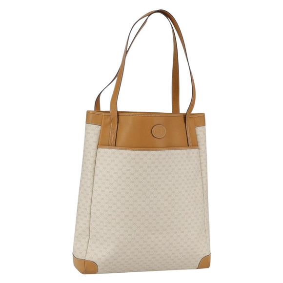 GUCCI Micro GG Supreme Tote Bag PVC Leather Beige Gold 002 115 0135 Auth BA9404