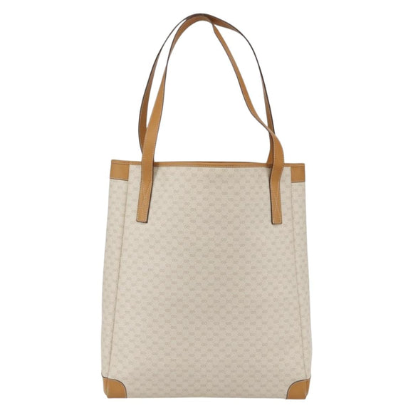 GUCCI Micro GG Supreme Tote Bag PVC Leather Beige Gold 002 115 0135 Auth BA9404