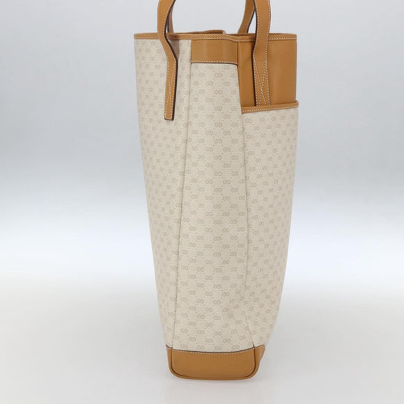 GUCCI Micro GG Supreme Tote Bag PVC Leather Beige Gold 002 115 0135 Auth BA9404