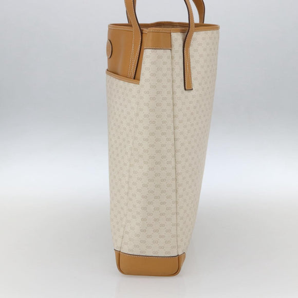 GUCCI Micro GG Supreme Tote Bag PVC Leather Beige Gold 002 115 0135 Auth BA9404