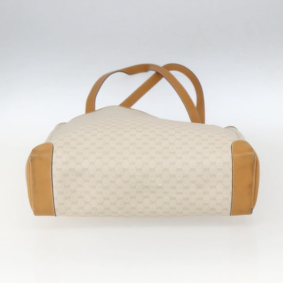 GUCCI Micro GG Supreme Tote Bag PVC Leather Beige Gold 002 115 0135 Auth BA9404